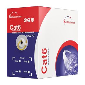 CAT6 1000FT Solid Ethernet Cable UTP 23AWG 550MHz RJ45 LAN Network Bulk Wire Pull Box (Copper Clad Aluminum, Yellow)