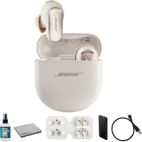 Bose QuietComfort Ultra Earbuds Noise-Canceling True Wireless in-Ear Headphones (882826-0020) Bundle Including: P-Bank Battery, Goby Labs Cleaner, Fiber Cloth (Renewed)