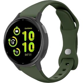 20mm Slim Silicone Watch Band Compatible with Garmin Vivoactive 6/5/3/3 Music/Forerunner 570 42mm/165/55/645/245,Thin Soft Narrow Sport Replacement Wristband Strap for Venu/Venu Sq 2 Women Men