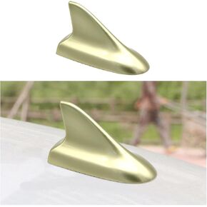 Car Shark Fin Antenna, Top Mounted Vehicle Dummy Roof Aerial, Automotive AM FM Radio Signal Roof Cover Base Replacement Decoration Accessories, Universal for SUV, Sedan, Truck(Silver)