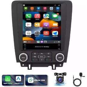9.7 “Android 13 Car Stereo Radio for Ford Mustang 2010 2011 2012 2013 2014,4+64G,Touch Double Din Radio Stereo Car with Wireless Carplay/Android Auto GPS Navigation BT WiFi Camera MIC
