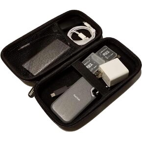 Hard Protective Travel Case for Smartphones, Powerbanks, Battery Packs, Portable SDD Hard Drive, Camera & Accessories, AC Adapter, Cables, Earbuds & More (Maximum Device Size: 7" x 3.5" x 0.8")