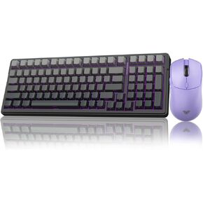 AULA Wireless Keyboard Combo - F99 Pro Mechanical Keyboard, Gasket Hot Swappable + SC580X Gaming Mouse, Light Purple