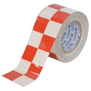 Brady 121917 Marking Tape, 100' x 3", Red on White