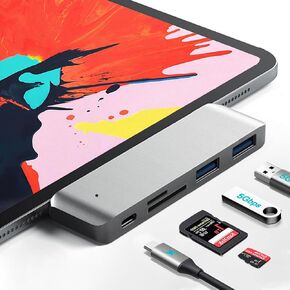 Adapter for iPad USB C Hub, 5-in-1 USB C Adapter with 2 * 5Gbps USB 3.0, 60W PD Charging, SD/Micro SD Card Reader for iPad Pro M4 M2 M1 13 12.9 11 inch iPad Air 5 4 Tablet Dock