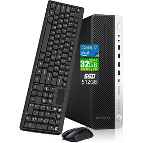 HP EliteDesk 800 G4 SFF Desktop PC, Core i7-8700 4.20GHz, 32GB DDR4, 512GB SSD,WiFi, Mouse and Keyboard,Bluetooth,Window 10 Pro (Renewed)