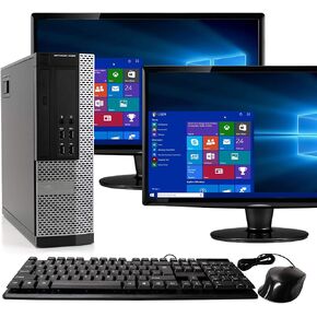 Dell Optiplex 9020 SFF Computer Desktop PC, Intel Core i5 Processor, 16 GB Ram, 1TB SSD, WiFi, Bluetooth 4.0, DVD-RW, Dual 19 inch LCD Monitors, Windows 10 Pro (Renewed)
