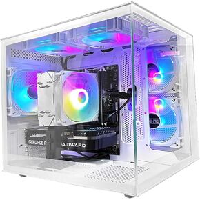 Gaming PC AMD Ryzen7 8700F(8Core 16Threads Up to 5.0G) RTX 5070 12G Nvme 1TB SSD 4T HDD 32G DDR5 WiFi 6 Pre Built Desktop Computers White