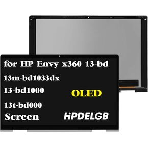 Replacement for HP Envy x360 13-bd 13m-bd 13t-bd 13m-bd1033dx 13m-bd0033dx 13-bd0017na 13-bd1007tu 13-bd0350nd 13-bd1000 13t-bd000 LCD Touch Screen Display Digitizer Assembly Silver OLED
