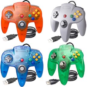 4 Pack USB N64 Controller ، Classic N64 Controller Wired 64 Gamepad Controller ownstick لجهاز الكمبيوتر Mac Raspberry Pi 4 [Windows] ...