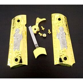 Replacement St Jude 1911 Grips Full Size for Kimber Colt Rock Island Springfield Taurus & Clones Gold Grips and Parts