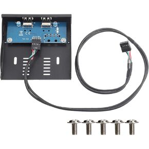 Socobeta USB 2.0 Front Panel 3.5 Inch Floppy Bay 9 Pin to 2 USB 2.0 HUB, Parallel Interface, Part Number: Socobetagxvy0ked5o, Compatible with Desktop Computer, Laptop, macOS, Linux