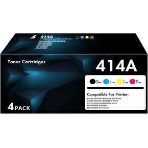 414A خراطيش الحبر 4 حزمة W2020A استبدال لـ HP 414A 414X W2020X العمل للملون LASERJET PRO MFP M479FDN M479FDW M454DW M454DN M454 M479 ink (الأسود السحري الأصفر السحري ، الصفراء)