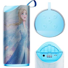 Ijoy Disney Frozen Anna و Elsa Fan Splashproof Wireless Speaker - مكبر صوت بلوتوث مع 3 ساعات اللعب/SD Slot/FM Radio - Disney Frozen Gifts for Women و Men ، وجميع عشاق Anna و Elsa Gifts