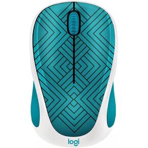 Logitech M317c (Collection) Wireless Optical Mouse-Color: Teal Maze