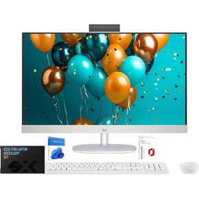 HP 27" All‑in‑One Desktop Computer | FHD Touchscreen | Intel Core Ultra 7‑155U | AI‑Enhanced Display, Facial Login | Privacy Pop‑Up Camera | Win 11 Pro, Office Pro w/Accessories | 64GB DDR5 + 4TB SSD