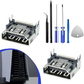 SATUY 2 Pcs PS5 HDMI Port Replacement, HDMI Port Socket Connector for Playstation 5, PS5 Socket Jack Interface Connector Repair Tool Kit for PS5 Console
