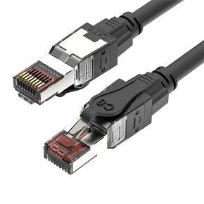 CAT8 Ethernet RJ45 LAN Cable SFTP Patch Cord Round Network Cord for Router Modem PC PS4 Built-in PCB(1m,Yellow)