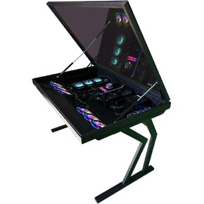 مكتب كمبيوتر متطور للألعاب - Ryzen 7 9800x3d ، RTX 5080 16GB ، 32GB DDR5 ، PCIE Gen4 4TB SSD ، سائل تبريد ، RGB ، WiFi 6E ، Windows 11 Pro (أسود)