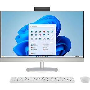HP 27" FHD Touchscreen All-in-One Computer - Intel Core Ultra 7 155U up to 4.8GHz, 64GB DDR5 RAM, 2TB NVMe SSD, Intel Iris Xe Graphics, 1080P Webcam, Wireless Keyboard & Mouse, Windows 11 Home, White