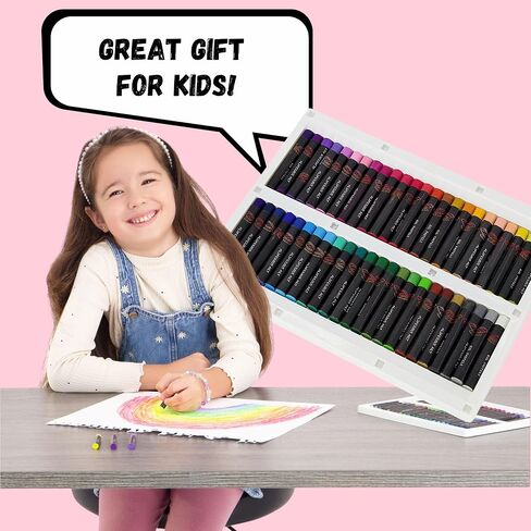 Oil pastels for artists - 48 soft pastels for artists - oil pastel set - oil pastels for kids - pastels art set - portfolio oil pastels professional - pastels art supplies for kids - pastel kit in Saudi Arabia