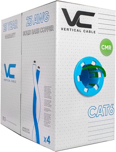 Vertical Cable Cat6, 550 MHz, UTP, 23AWG, Solid Bare Copper,1000ft, Bulk Ethernet Cable - 161 Series, Green in Kuwait