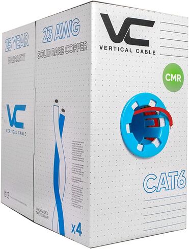 Vertical Cable Cat6, 550 MHz, UTP, 23AWG, Solid Bare Copper,1000ft, Bulk Ethernet Cable - 161 Series, Green in Kuwait