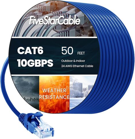 100FT Cat6 Ethernet Cable, High-Speed Patch Cable, Flat LAN Cable with RJ45 Connectors, 10Gigabit Internet Network Cord for Router, Modem, Gaming, PC, Xbox, PS5, Computer, Red in Saudi Arabia