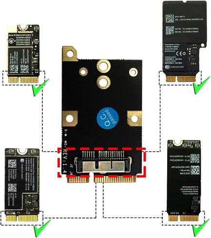 HUYUN WLAN Card transforms/Converter Mini PCI-E Adapter Card for BCM94360CSAX bcm94360cs2 BCM94360CD BCM94331CD in Kuwait