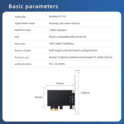 PCIE Quad-Port Gigabit Server Network Card with Realtek RTL8111H Chipset -PCI Express Ethernet Adapter,4-Port RJ45 LAN NIC Card,Supports IEEE802.1Q VLAN/IEEE802.3az. in Kuwait