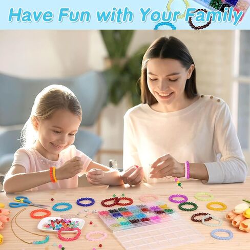 shynek 2100 Pieces 8mm Round Glass Beads for Bracelets, 84 Colors Crystal Glass Beads for Jewelry Making and DIY Crafts in Kuwait