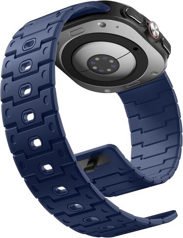 Watchband Compatible with Samsung Galaxy Watch Ultra Bands 47mm for Women, Silicone Strong Magnet Wristbands Adjustable Sport Strap for Galaxy Watch Ultra Bands for Man, Black Orange in Saudi Arabia