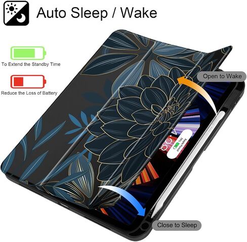 Mektron Case for 2025 iPad 11 inch (A16 Chip) 11th Gen Fit iPad 10th Gen 10.9 inch 2022, Buit in Pencil Holder with Shockproof Cover Clear Shell + Trifold Stand, Cherry & Cheetah in Saudi Arabia