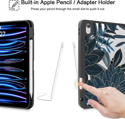 Mektron Case for 2025 iPad 11 inch (A16 Chip) 11th Gen Fit iPad 10th Gen 10.9 inch 2022, Buit in Pencil Holder with Shockproof Cover Clear Shell + Trifold Stand, Cherry & Cheetah in Saudi Arabia