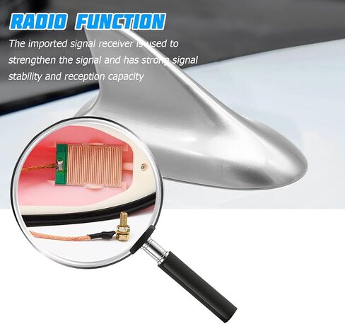 Car Shark Fin Antenna, Top Mounted Vehicle Dummy Roof Aerial, Automotive AM FM Radio Signal Roof Cover Base Replacement Decoration Accessories, Universal for SUV, Sedan, Truck(Silver) in Saudi Arabia