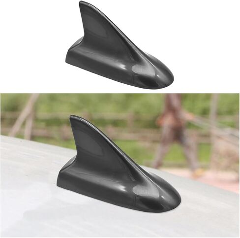 Car Shark Fin Antenna, Top Mounted Vehicle Dummy Roof Aerial, Automotive AM FM Radio Signal Roof Cover Base Replacement Decoration Accessories, Universal for SUV, Sedan, Truck(Silver) in Saudi Arabia