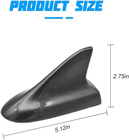 Car Shark Fin Antenna, Top Mounted Vehicle Dummy Roof Aerial, Automotive AM FM Radio Signal Roof Cover Base Replacement Decoration Accessories, Universal for SUV, Sedan, Truck(Silver) in Saudi Arabia