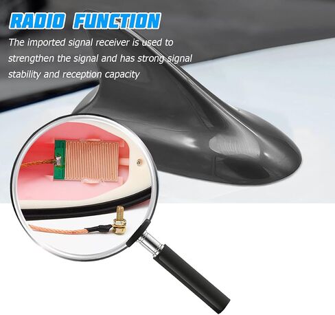 Car Shark Fin Antenna, Top Mounted Vehicle Dummy Roof Aerial, Automotive AM FM Radio Signal Roof Cover Base Replacement Decoration Accessories, Universal for SUV, Sedan, Truck(Silver) in Saudi Arabia