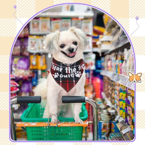 Buryeah 500 Pcs Plaid Dog Bandanas Bulk for Groomers Pet Scarfs Puppies Bibs with Cute Sayings Adjustable Washable Pet Costume Christmas Dog Accessories Grooming Supplies for Small to Large Dogs Cats in Saudi Arabia