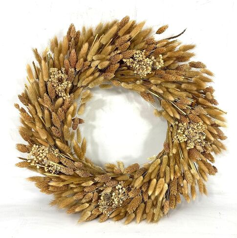 Galt International Natural Woven Weeping Willow Rattan Ring Wreath 21.7" Neutral Tone Home Decor Christmas Fall Harvest Thansgiving Wreath for Front Door in Saudi Arabia