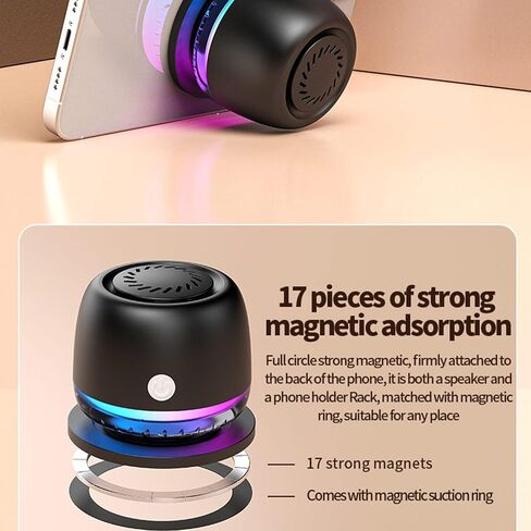 IPX67 مكبر صوت Bluetooth IPX67 ، مكبرات صوت مغناطيسية ، مكبر صوت بلوتوث لاسلكي مع 6 RGB ، هدية مثالية للرجال ، النساء ، في الهواء الطلق ، التخييم ، الحفلات ، الغرفة ، السيارة ، المنزل (الأسود) in Kuwait
