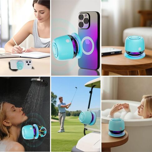 IPX67 مكبر صوت Bluetooth IPX67 ، مكبرات صوت مغناطيسية ، مكبر صوت بلوتوث لاسلكي مع 6 RGB ، هدية مثالية للرجال ، النساء ، في الهواء الطلق ، التخييم ، الحفلات ، الغرفة ، السيارة ، المنزل (الأسود) in Kuwait
