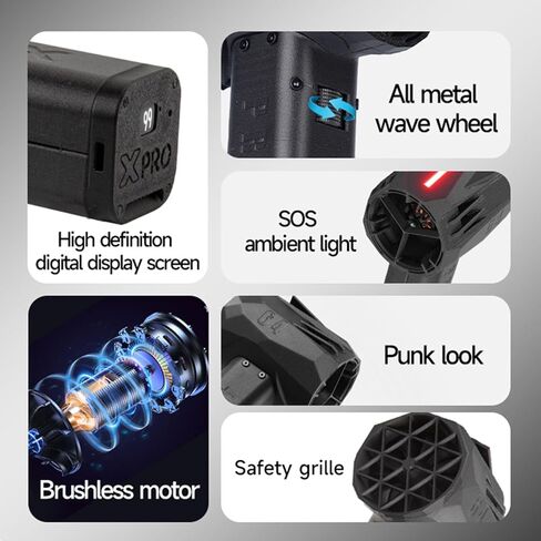 Yoidesu X64 PRO Mini Violent Turbo Fan, Super Powerful Compressed Air Duster Dry Blower, 64mm Duct Fan Brushless Motor Blower, Thrust 1.5kg / s Wind Speed 350km / h, 60W Fast Charging in Saudi Arabia
