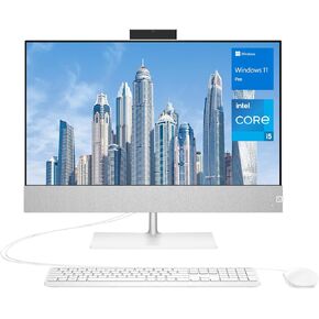 Pavilion Business All-in-One Desktop, 23.8" FHD Display, Intel Core i5-12400T, 18GB RAM, 512GB PCIe SSD, Webcam, HDMI, Wi-Fi, Wired Keyboard & Mouse, Windows 11 Pro, White