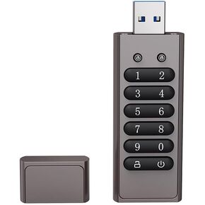 Encrypted USB Drive Secure Flash Drive 64GB AES256-bit USB 3.0 Hardware Password Memory Stick Aluminum Alloy Shell Flash Disk Automatic Lock U Disk (64, GB)