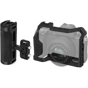 XS10 X-S10 Cage with Adjustable Left/Right Handle Handgrip, XS10 X-S10 Camera Cage with Mini Side Handle Handgrip with Cold Shoe Interface