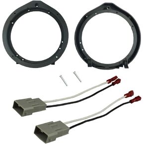 Front Door Speaker Mount Adapter Plates for Honda Civic 2006-2011 6.5"/6.75" 165mm Stand Ring Kit 1 Pair + Wiring Harness