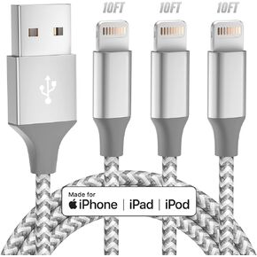 iPhone Charger [Apple MFi Certified] 3pack 10FT Long Lightning Cable Fast Charging High Speed Data Sync USB Cable Compatible iPhone 13/12/11 Pro Max/XS MAX/XR/XS/X/8/7/Plus/6S