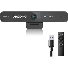 كاميرا مؤتمر 4K Webcam eptz مع الميكروفون ، تتبع الوجه من الذكاء الاصطناعي ، كاميرا كمبيوتر 120 درجة فورم ، قابس USB وتشغيل كاميرا ويب لجهاز Mac/PC/محمول ، Zoom/Skype/Facetime/Google Meet/Video Conferencing