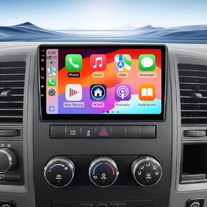 2+32G Android 13 Double Din Car Stereo لـ Dodge RAM 1500 2500 3500 2009-2012 مع 10.1 بوصة من الشاشة التي تعمل باللمس المدمج في كاميرا Carplay/Android Auto/GPS/Bluetooth/FM/Aux-in/SWC/النسخ الاحتياطي